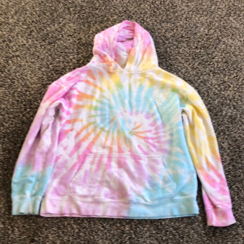 Girl’s sweatshirt tie dye rainbow spiral